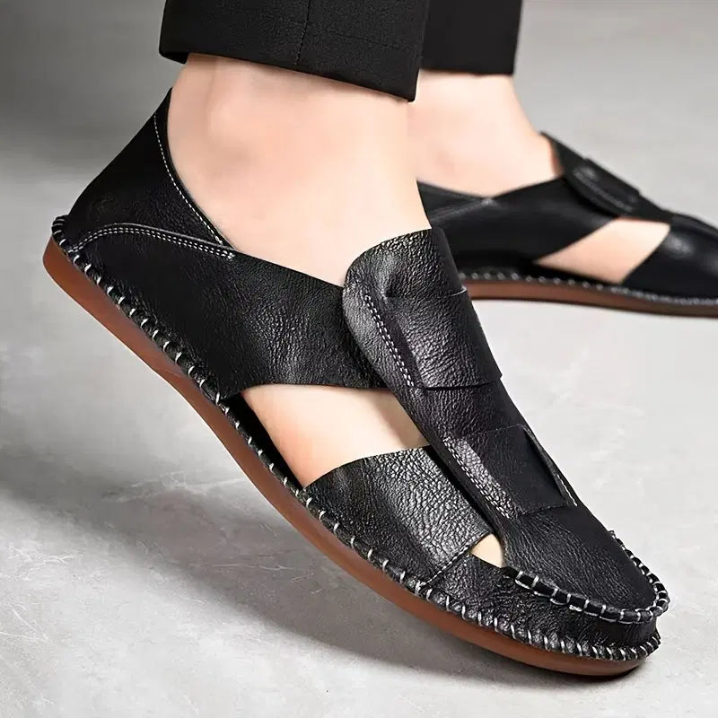 mens casual comfy foot sandal black